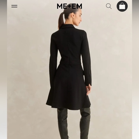 NWT ME+EM Travel Tailoring Military Mini Dress US 2 black New! - Picture 5 of 11